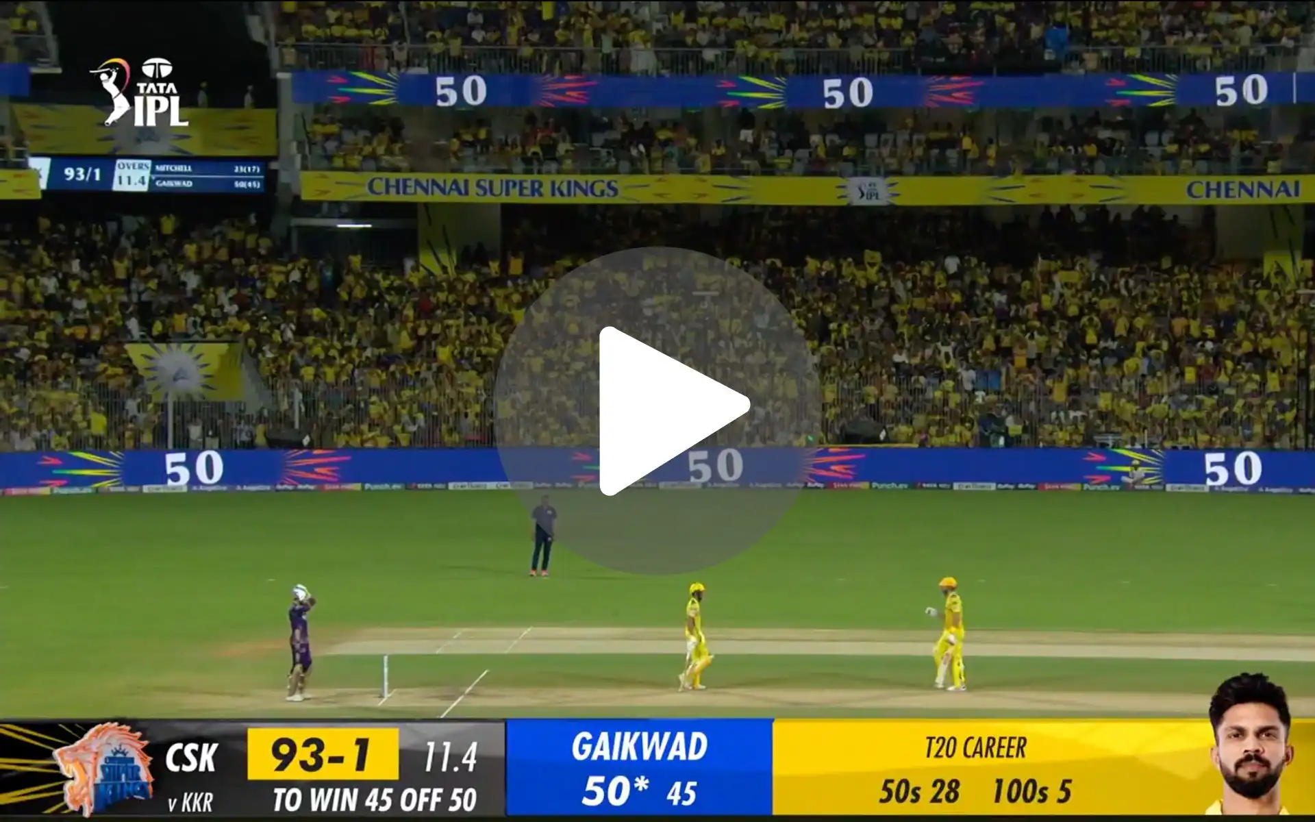 [Watch] Ruturaj Gaikwad Slams Maiden Half-Century As CSK Captain